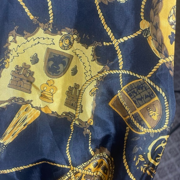 Oleg Cassini Vintage 100% Silk Luxury Printed Windbreaker Full Zip size L NWT - Picture 8 of 11